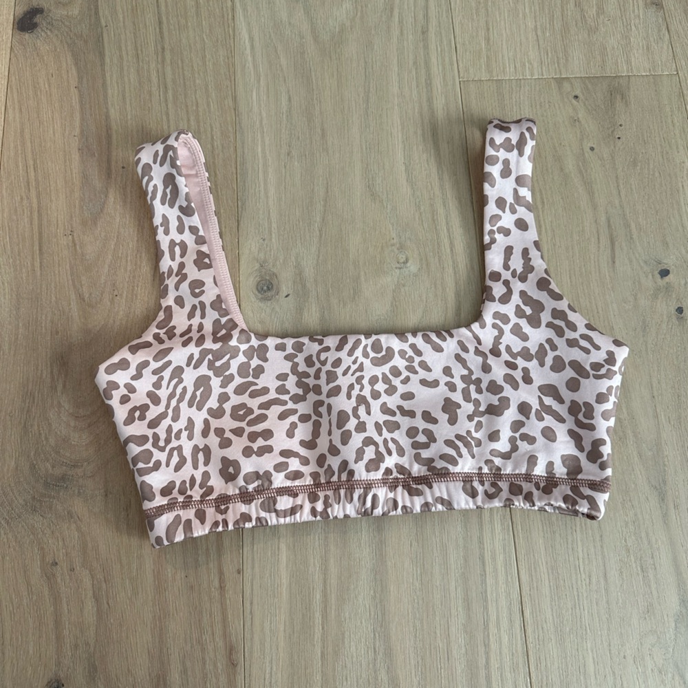 Shop Tan Lines Pink Leopard Sports Bra